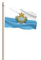 3d drapeau de san marino sur une pilier photo