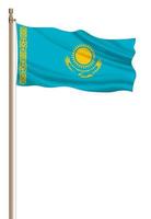 3d drapeau de kazakhstan sur une pilier photo