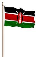 3d drapeau de Kenya sur une pilier photo