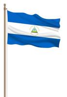 3d drapeau de Nicaragua sur une pilier photo