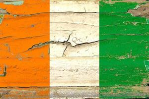 3d drapeau de Ivoire côte sur bois photo