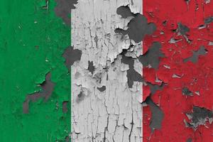 3d drapeau de Italie sur pierre mur photo