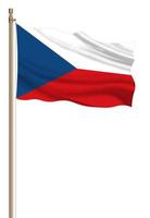 3d drapeau de tchèque sur une pilier photo