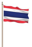 3d drapeau de Thaïlande sur une pilier photo