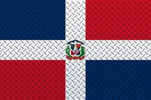 3d drapeau de dominicain république sur une métal photo