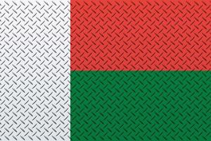 3d drapeau de Madagascar sur une métal photo