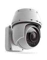 Sécurité surveillance caméra isolé sur blanc arrière-plan, établi avec génératif ai photo