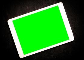 tablette avec vert écran photo