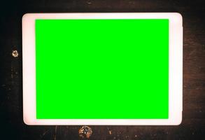 tablette avec vert écran photo