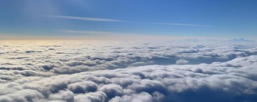 mer de des nuages avec bleu ciel Contexte. génératif ai photo