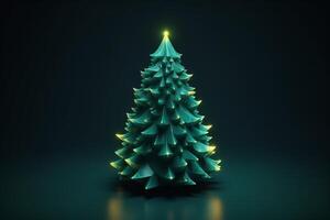 3d rendu Noël arbre icône illustration. Noël veille. ai généré photo