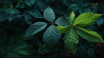 vert forêt feuilles, ai généré image photo