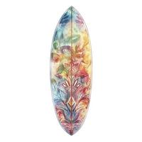 fleuri planche de surf. aquarelle. sur le plage. 8k, sur blanc arrière-plan, générer ai photo