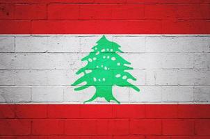 drapeau de Liban peint sur une mur photo