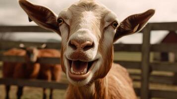 marrant chèvre sourire génératif ai photo