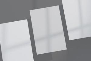 maquette de Trois prospectus avec fenêtre ombre recouvrir photo