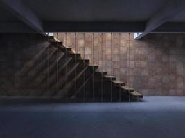 Image de rendu 3D d'escalier avec ombre sur le mur photo