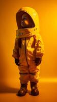 peu enfant portant scaphandre. cosmonaute concept. ai généré. photo