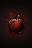 rouge Pomme logo sur une noir Contexte photo