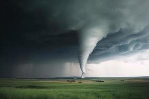 spectaculaire orage tornade. produire ai photo