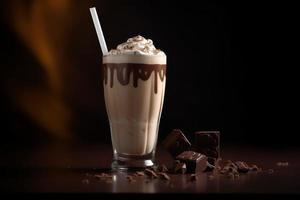 Chocolat vanille Milk-shake. produire ai photo