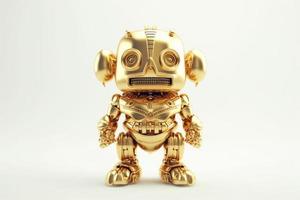 petit marrant d'or robot. produire ai photo