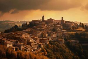 italien ville collines. produire ai photo