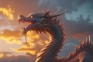 chinois mythe dragon. produire ai photo