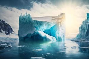 glaciers et le icebergs de Antarctique. neural réseau généré art photo