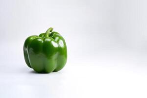 vert cloche poivre isolé sur blanc Contexte avec copie espace. ai généré photo