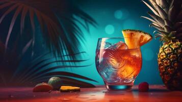 été vif Contexte avec cocktail. illustration ai génératif photo