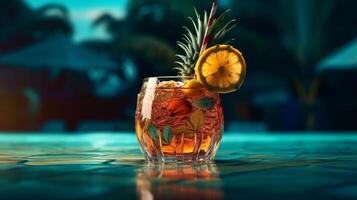 été vif Contexte avec cocktail. illustration ai génératif photo