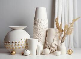 minimaliste intérieur conception avec vase. illustration ai génératif photo