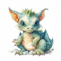 mignonne dragon . ai généré photo