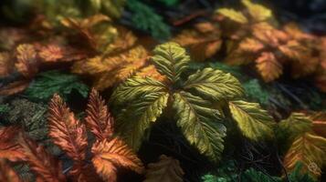 forêt feuilles mélanger, ai généré image photo