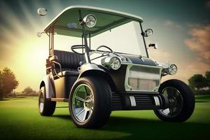 le golf Chariot ou voiture sur le golf cours. neural réseau généré art photo