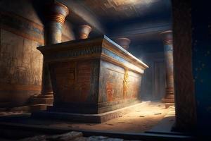 intérieur de sacré tombes dans pyramides de gizeh, Egypte. neural réseau généré art photo