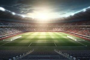 le 3d rendre football stade a sport arrière-plans. ai généré photo