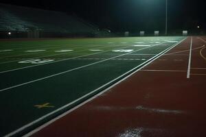 centre ligne à stade. ai généré photo