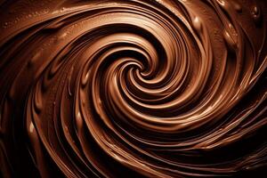 Chocolat tourbillon Contexte. ai généré photo
