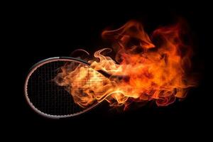 grésillant tennis tir. ai généré photo