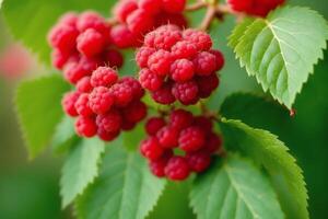 délicieux framboise dans une bol sur une blanc arrière-plan, fermer. en bonne santé nourriture concept. génératif ai photo