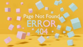 erreur 404 signe avec des cubes flottant autour de lui photo