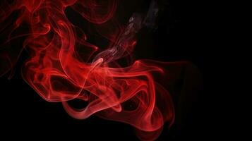 rouge fumée sur noir Contexte. abstrait coloré fumée sur noir Contexte. photo
