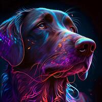 numérique illustration de une Labrador retriever avec coloré art, ai génératif image photo
