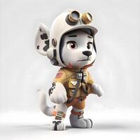 mignonne dessin animé vache astronaute personnage avec une casque et des lunettes - 3d rendre, ai génératif image photo