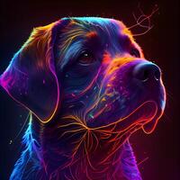 coloré portrait de une Labrador retriever chien. illustration., ai génératif image photo