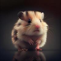 marrant hamster sur une foncé Contexte. le concept de animaux domestiques., ai génératif image photo