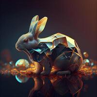 lapin dans une costume de le chevalier. 3d illustration. photo