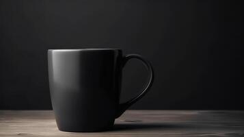 ai généré. ai génératif. noir noir modèle agresser tasse moquer en haut. pouvez être utilisé pour graphique conception ou commercialisation. graphique photo art